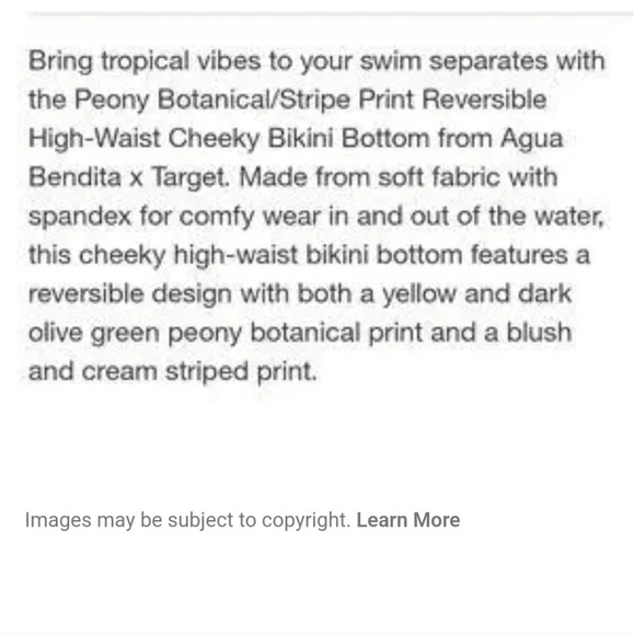 NWT Agua Bendita Women's Reversible High Rise Cheeky Bikini Bottoms XXL 17 - Picture 8 of 8